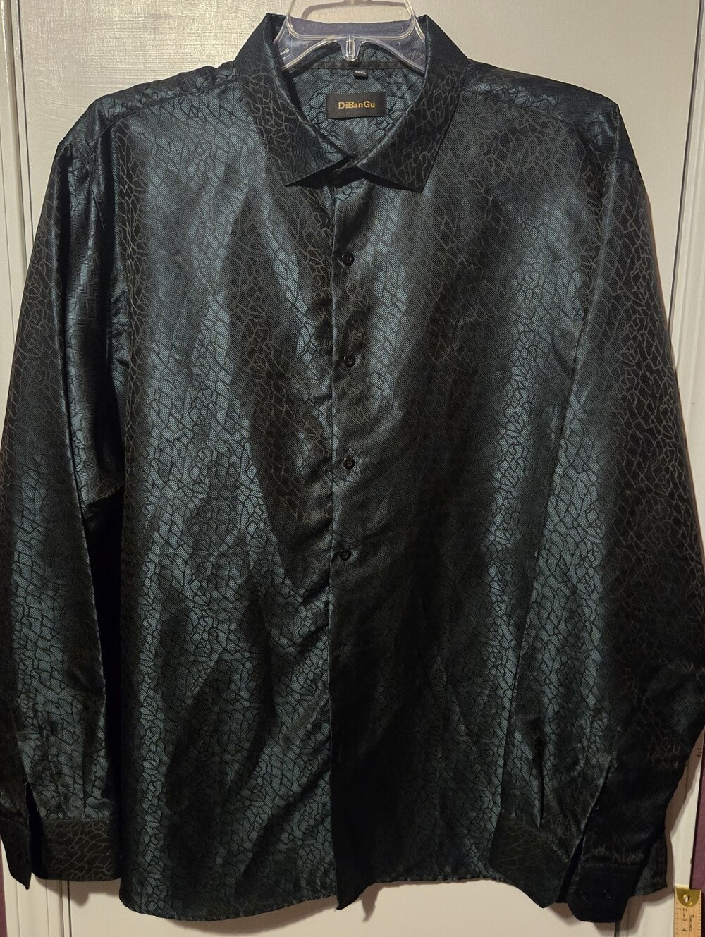 XXXL DiBanGu patterned long-sleeve dress shirt